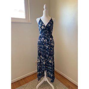 Blue Lovestitch Anita Wrap Midi Dress Size Small